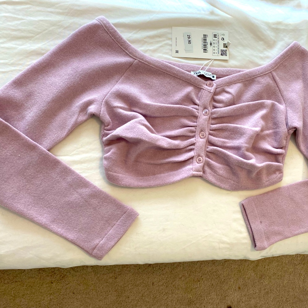 Lavender cropped sweater